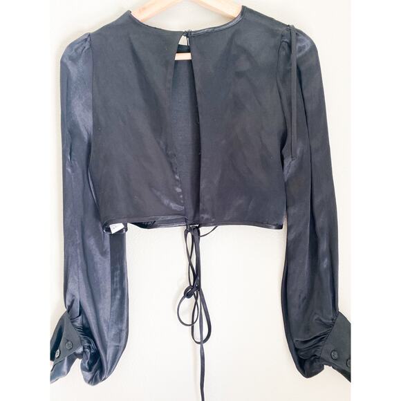 Zara Ballon Sleeve Satin Effect Top - Picture 7 of 7